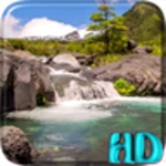 waterfall video live wallpaper android application logo